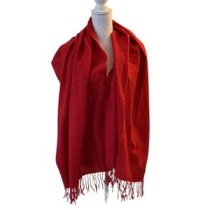MARJA KURKI WOOL RED TASSEL SCARF